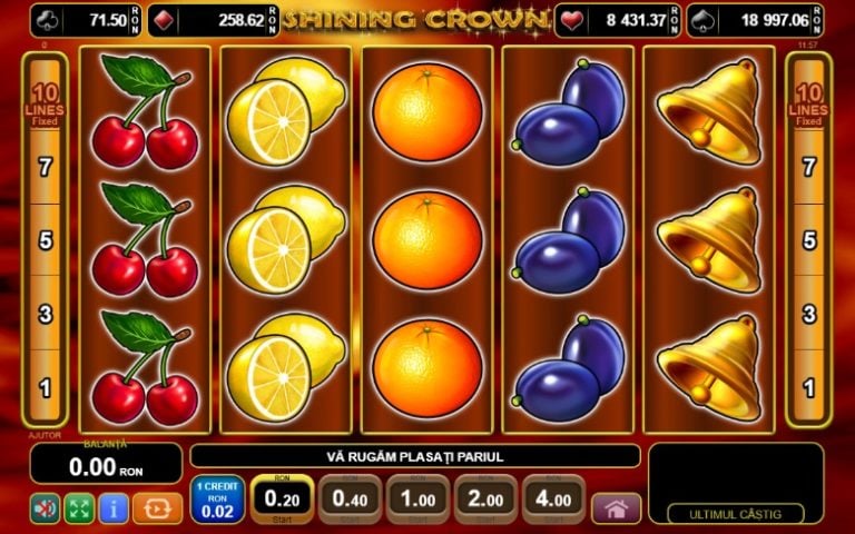 Shining Crown - sloturi EGT cu fructe si septari