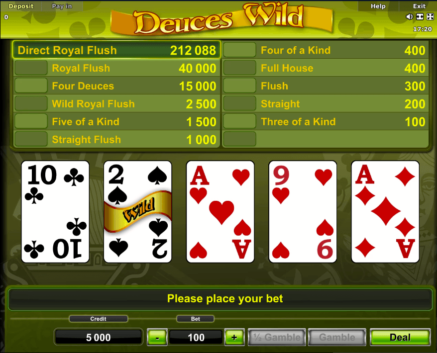 Deuces Wild - Jocuri Video Poker