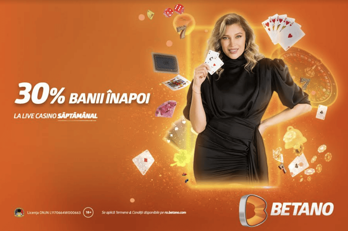 30% banii inapoi la Betano Casino Live