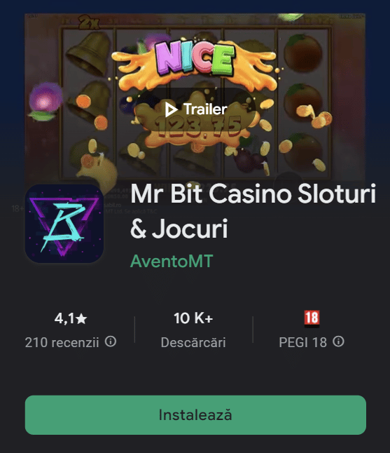 Aplicatia Mr Bit Casino pentru mobil