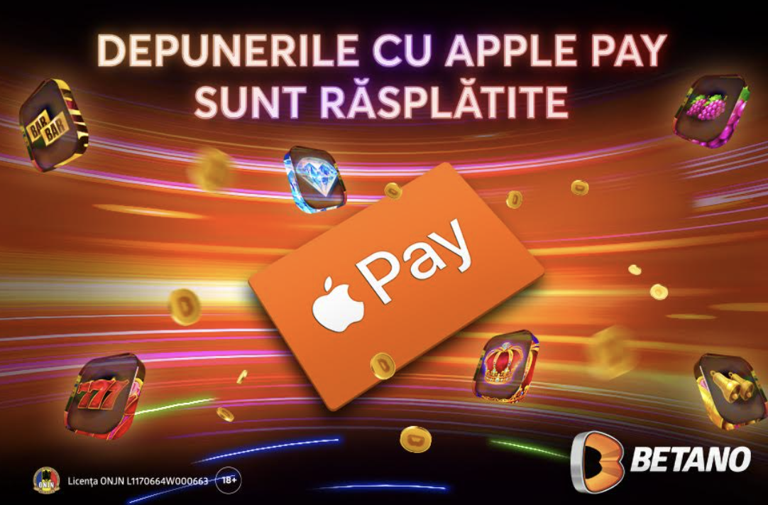 Rotiri gratuite pentru depunerile cu Apple Pay la Betano Casino