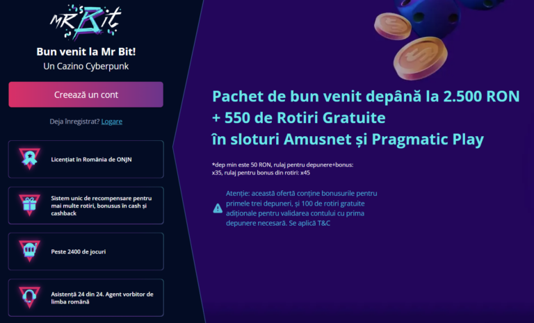 Mr Bit rotiri gratuite la depunere pentru clientii noi