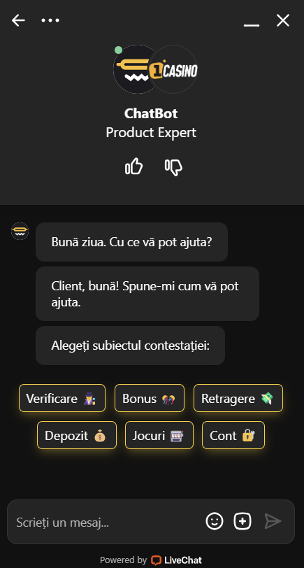 Live chat Prima Casino