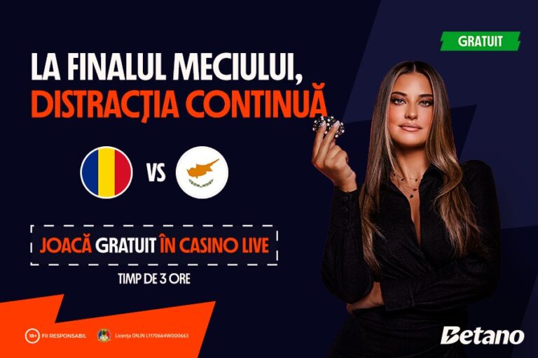 Joaca gratis la Betano Casino dupa Romania - Cipru