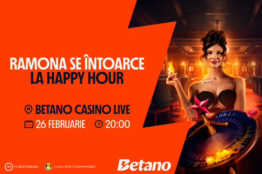 Happy Hour cu Ramona Olaru revine la Betano Casino