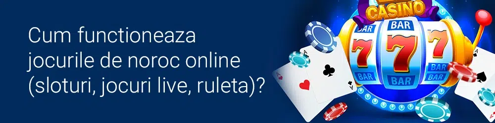 Cum functioneaza jocurile de noroc online (sloturi, jocuri live, ruleta)?